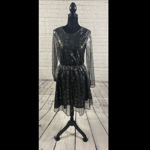 Shimmery black spider dress